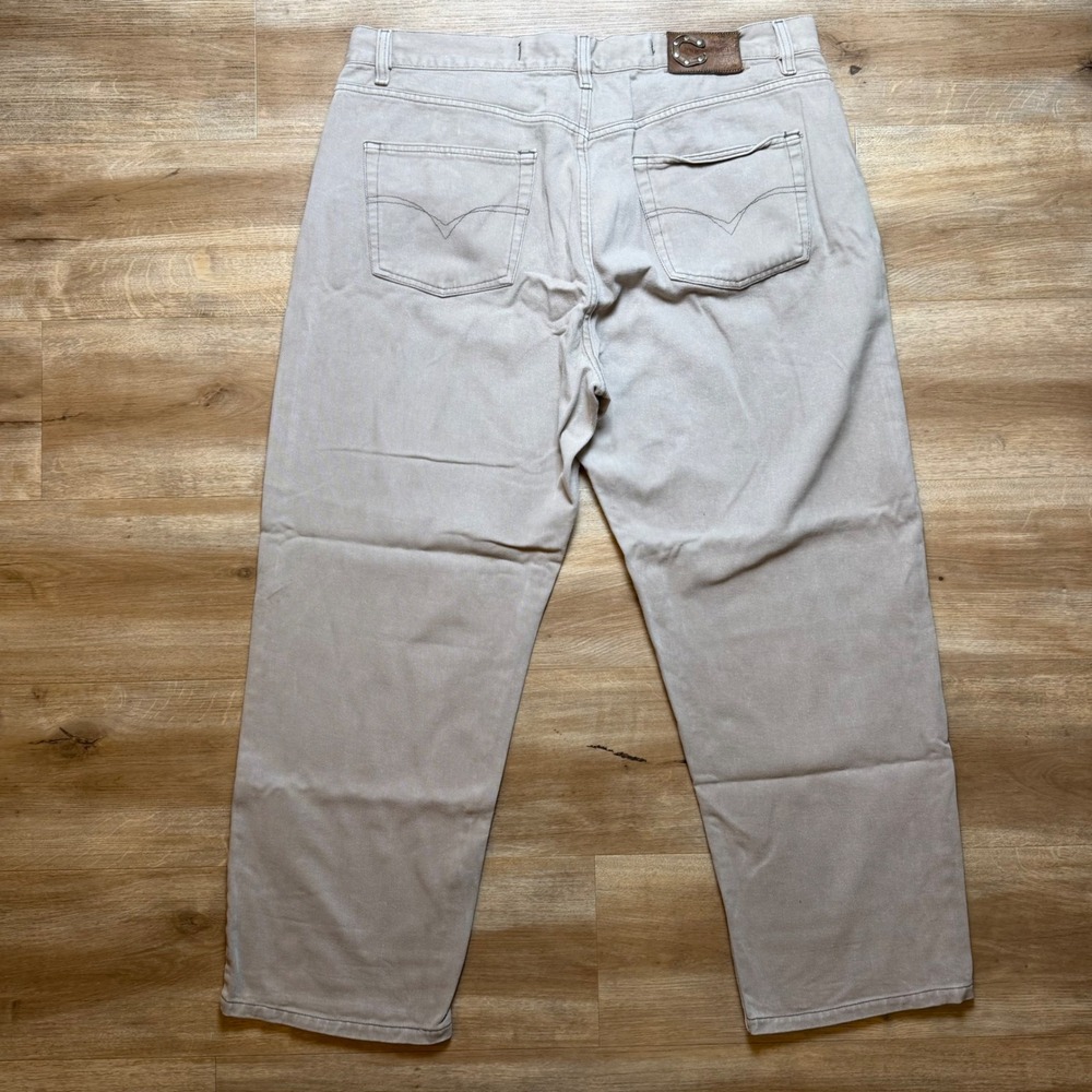 Diesel Cochise Jeans Men 38x28 Tan Khaki Straight Leg Button Fly Cotton Pants - Picture 3 of 14